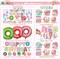 60 Pcs Candyland Party Decorations, Donut Party Supplies with Happy Birthday Banner, Cake Topper, Swirls, and Balloons